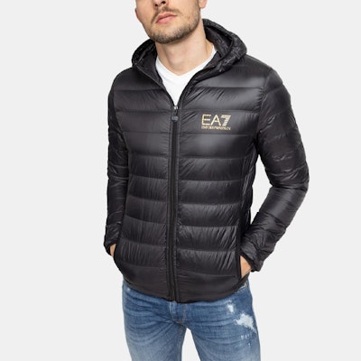 安普里奥·阿玛尼EA7黑金连帽羽绒夹克带徽标印花 8NPB02-PN29Z-00208 Details for 安普里奥·阿玛尼EA7黑金连帽羽绒夹克带徽标印花 8NPB02-PN29Z-00208