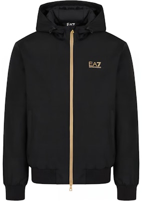 EMPORIO ARMANI EA7 Jaket Hitam Berhud Zip Kapas dengan Cetakan Logo. 8NPB21-PNFZZ-0208 Order EMPORIO ARMANI EA7 Jaket Hitam Berhud Zip Kapas dengan Cetakan Logo. 8NPB21-PNFZZ-0208