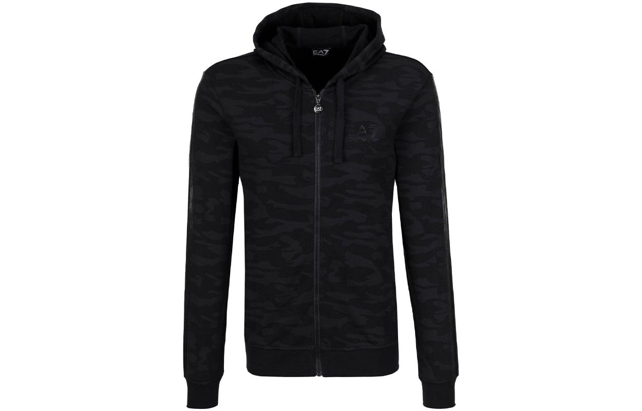 Emporio Armani EA7 Black Camo Logo Embroidered Hoodie Jacket 6XPMC2-PJ50Z-1200