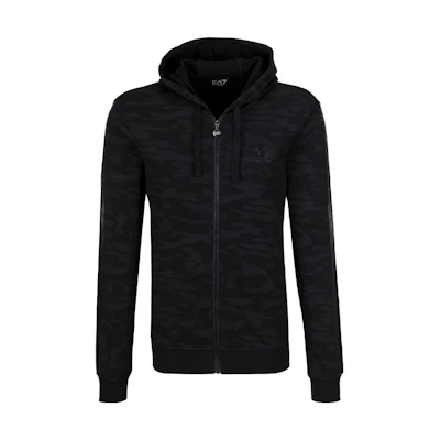 Emporio Armani EA7 Black Camo Logo Embroidered Hoodie Jacket 6XPMC2-PJ50Z-1200