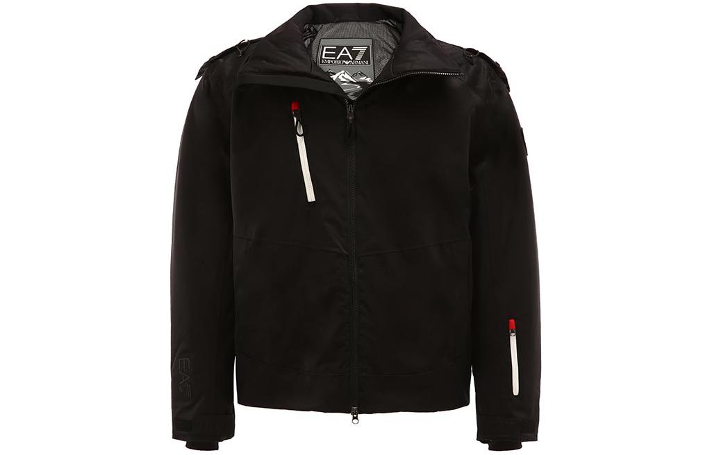 Emporio Armani EA7 Black Casual Hoodie Jacket with Logo Design 6HPG14-PN4BZ-1200