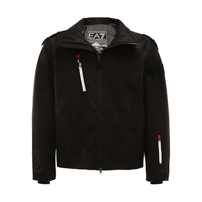 Emporio Armani EA7 Black Casual Hoodie Jacket with Logo Design 6HPG14-PN4BZ-1200