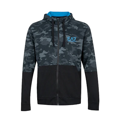 Emporio Armani EA7 Black Colorblock Camouflage Hoodie Jacket 3KPM44-PJ5BZ-2216