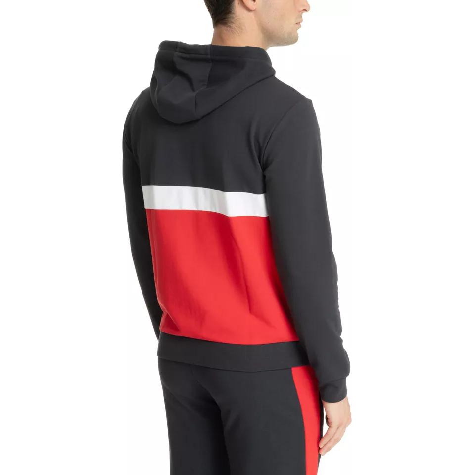 Shop Emporio Armani EA7 Jaket Hoodie Resleting Warna Hitam dengan Logo Block 3DPM15-PJLIZ-1578