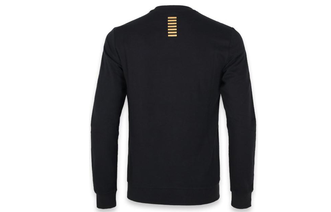 Shop Emporio Armani EA7 黑色圓領休閒長袖運動衫 8NPM52-PJ05Z-0208
