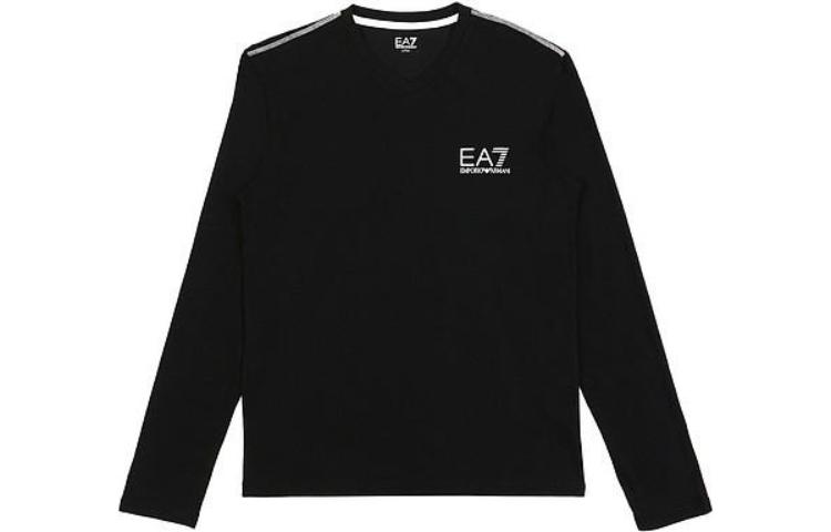 Emporio Armani EA7 Black Crewneck Letter Print Long Sleeve Sweatshirt 273217-4A209-00020