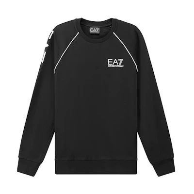 Emporio Armani EA7 Black Crewneck Logo Print Long Sleeve Sweatshirt 6KPM71-PJ07Z-1200