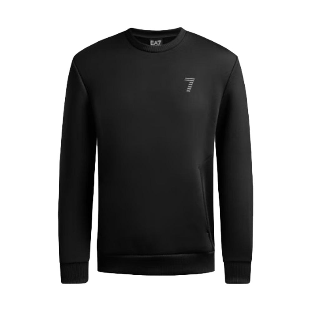 Emporio Armani EA7 Black Crewneck Long-Sleeve Sweatshirt 6LPM93-PJHFZ-1200