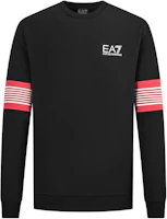 Emporio Armani EA7 Black Crewneck Sweatshirt with Stripe Letter Print 6RPM56-PJ07Z-1200 Emporio Armani EA7 Black Crewneck Sweatshirt with Stripe Letter Print 6RPM56-PJ07Z-1200
