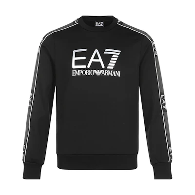 Emporio Armani EA7 Black Crewneck Sweatshirt with Logo Design 6HPM03-PJ3MZ-1200