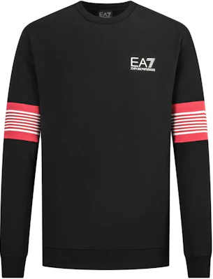 Emporio Armani EA7 黑色條紋字母印花圓領運動衫 6RPM56-PJ07Z-1200 Order Emporio Armani EA7 黑色條紋字母印花圓領運動衫 6RPM56-PJ07Z-1200