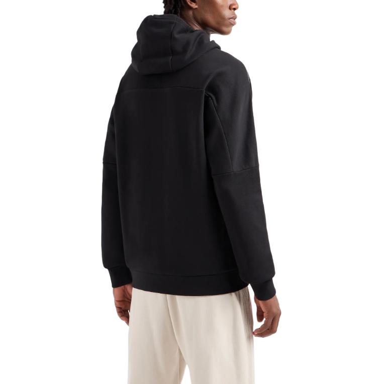 Shop Emporio Armani EA7 Hoodie Logo Hitam Lengan Panjang Sweatshirt Lelaki 3DPM65-PJTKZ-1200