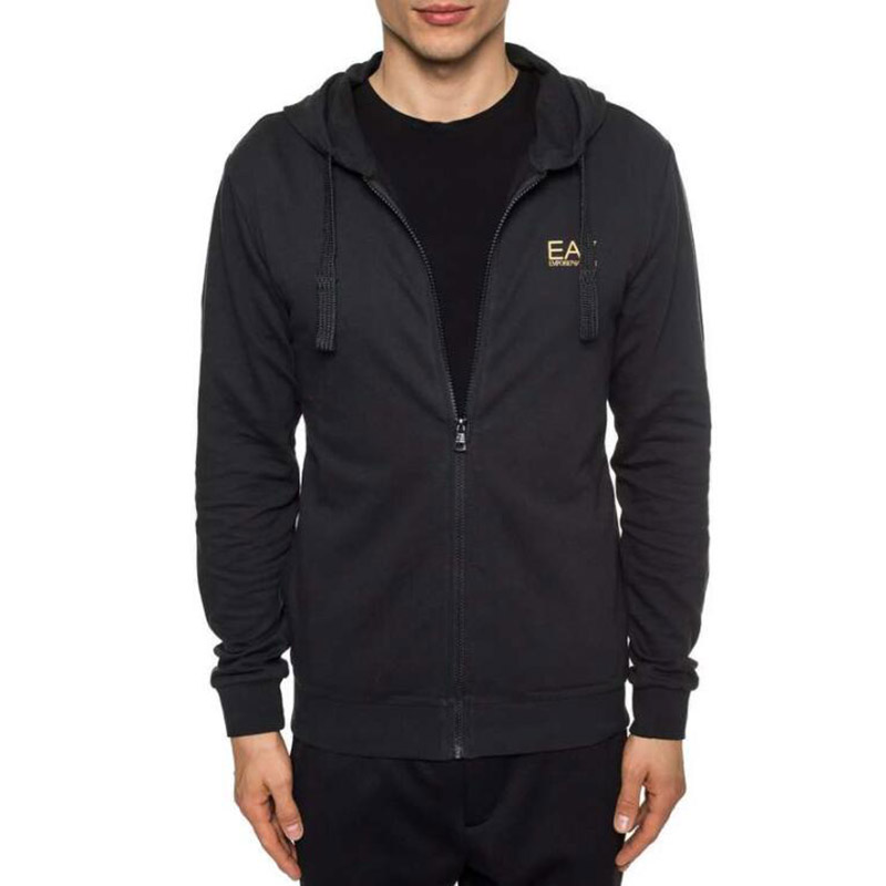 Shop 安普里奥阿玛尼EA7黑色抽绳logo长袖卫衣 8NPM04-PJ05Z-0208