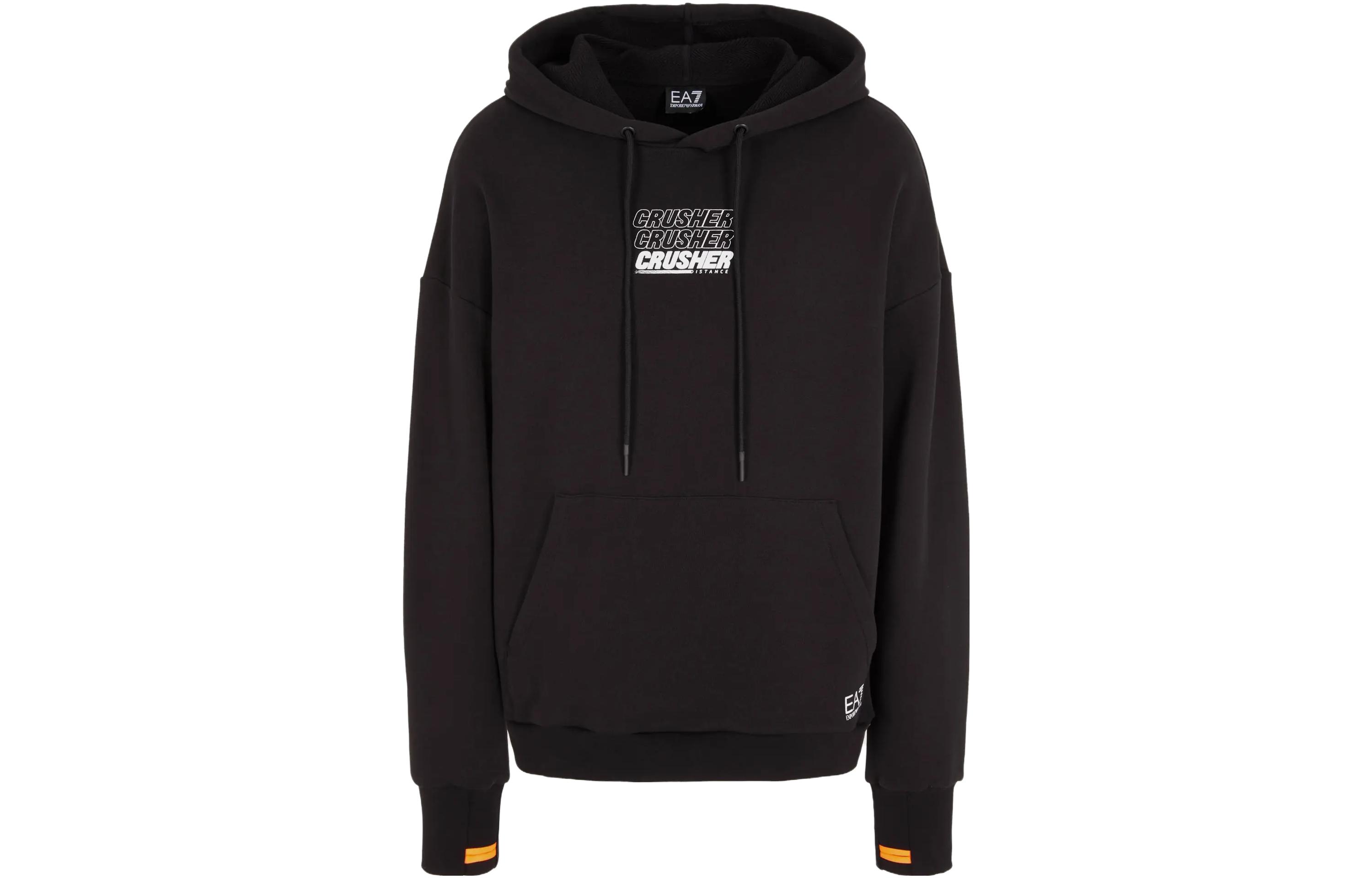 Lookbook Emporio Armani EA7 黑色字母印花抽繩衛衣 6RPM44-PJSAZ-1200