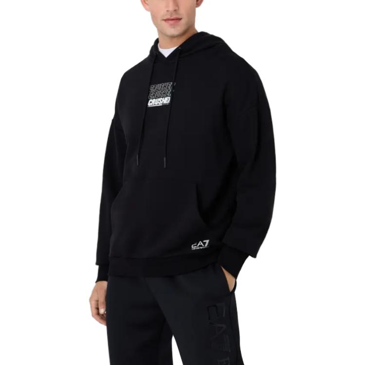 Purchase Emporio Armani EA7 黑色字母印花抽繩衛衣 6RPM44-PJSAZ-1200