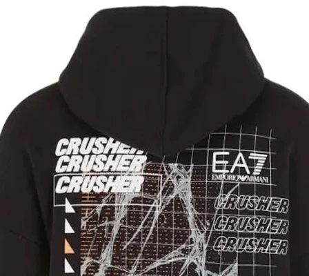Emporio Armani EA7 黑色字母印花抽繩衛衣 6RPM44-PJSAZ-1200 Sizing Emporio Armani EA7 黑色字母印花抽繩衛衣 6RPM44-PJSAZ-1200
