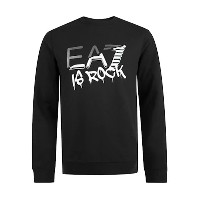 Emporio Armani EA7 Black Graffiti Logo Print Casual Sweatshirt 3HPMA7-PJ05Z-01200