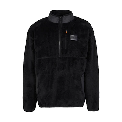 Emporio Armani EA7 Black Half-Zip Fleece Relaxed Sweatshirt 6RPM47-PJSFZ-1200