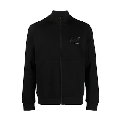 Emporio Armani EA7 Black High-Neck Zip Sweatshirt with Logo Patch 6RPM28-PJ07Z-1200