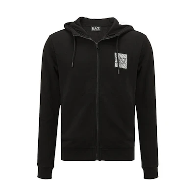 Emporio Armani EA7 Black Hooded Jacket with Logo Design 6KPM87-PJ07Z-1200
