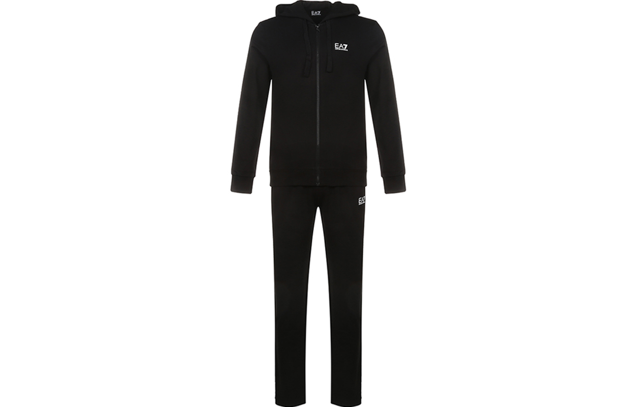 Order Emporio Armani EA7 Black Hooded Logo Tracksuit For Men 8NPV50-PJ05Z-1200