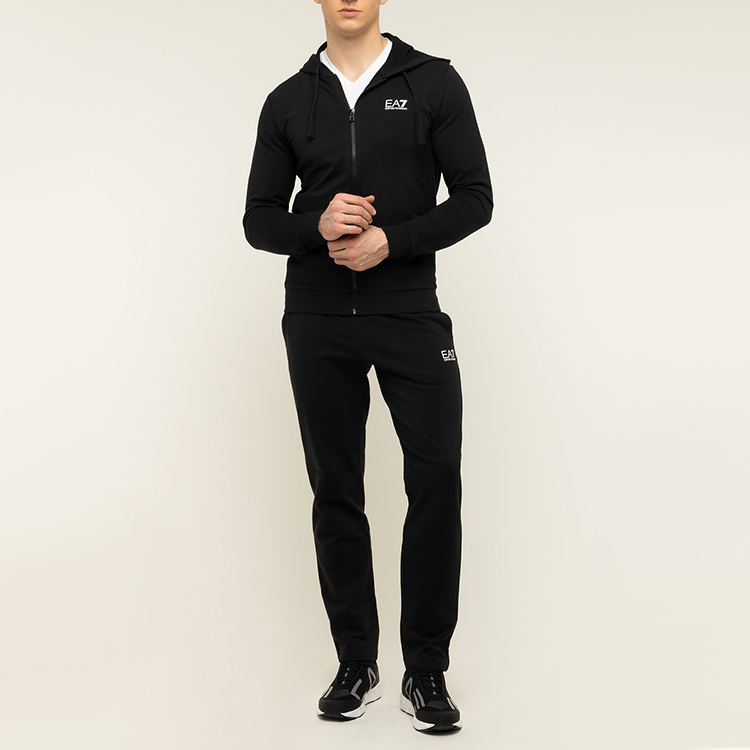 Purchase Emporio Armani EA7 Black Hooded Logo Tracksuit For Men 8NPV50-PJ05Z-1200