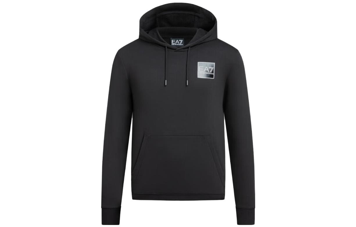 Order Emporio Armani EA7 黑色連帽印字衛衣 SS22 3LPM51-PJEQZ-1200