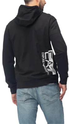 Emporio Armani EA7 黑色連帽外套附字母印花與拉鍊 6RPM53-PJ05Z-0200 Cheap Emporio Armani EA7 黑色連帽外套附字母印花與拉鍊 6RPM53-PJ05Z-0200