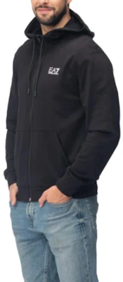 Emporio Armani EA7 黑色連帽外套附字母印花與拉鍊 6RPM53-PJ05Z-0200 2