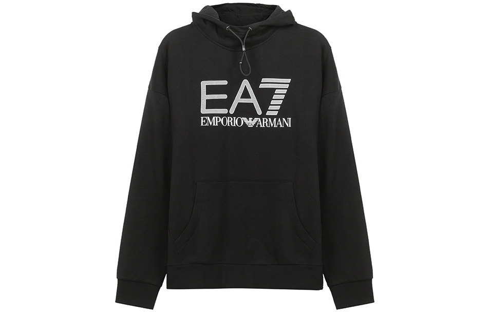 Emporio Armani EA7 Black Hoodie Lightweight Fleece 3KPM92-PJ8BZ-1200