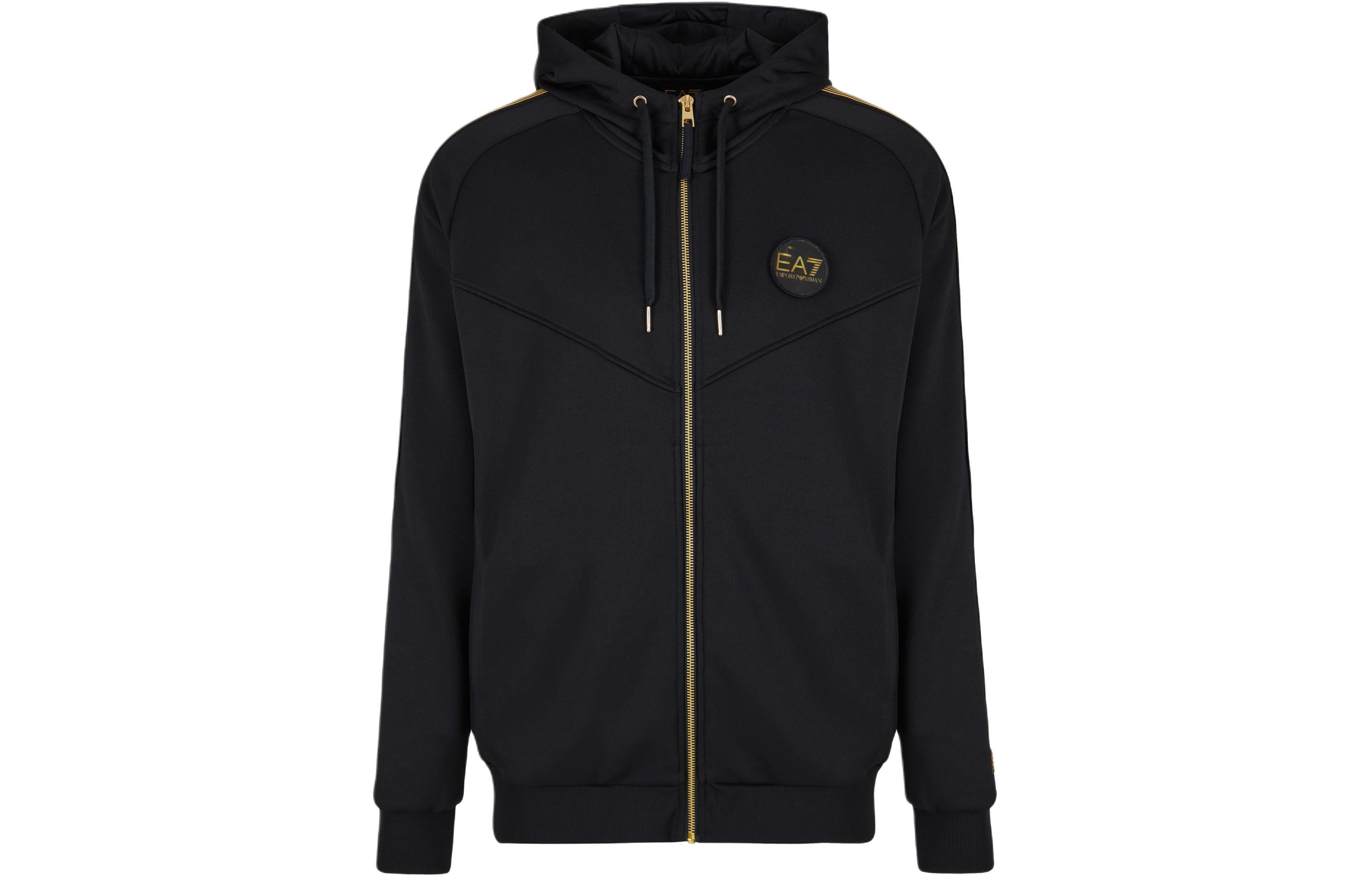Emporio Armani EA7 Black Hoodie Logo Print Zip Jacket SS24 3DPM81-PJMTZ-1200 圖 2