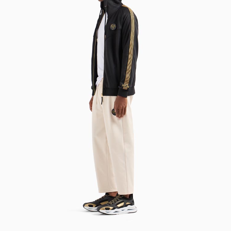 Emporio Armani EA7 Black Hoodie Logo Print Zip Jacket SS24 3DPM81-PJMTZ-1200 圖 5