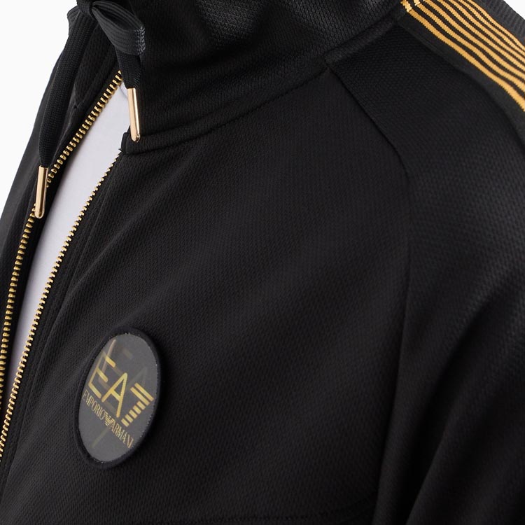 Emporio Armani EA7 Black Hoodie Logo Print Zip Jacket SS24 3DPM81-PJMTZ-1200 圖 6