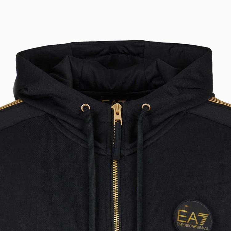 Emporio Armani EA7 Black Hoodie Logo Print Zip Jacket SS24 3DPM81-PJMTZ-1200 圖 7