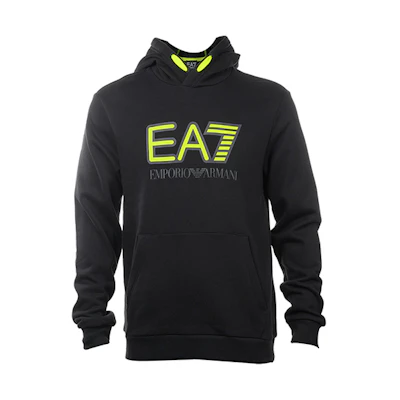 Emporio Armani EA7 Black Hoodie with Letter Print 6HPM17-PJ07Z-1200