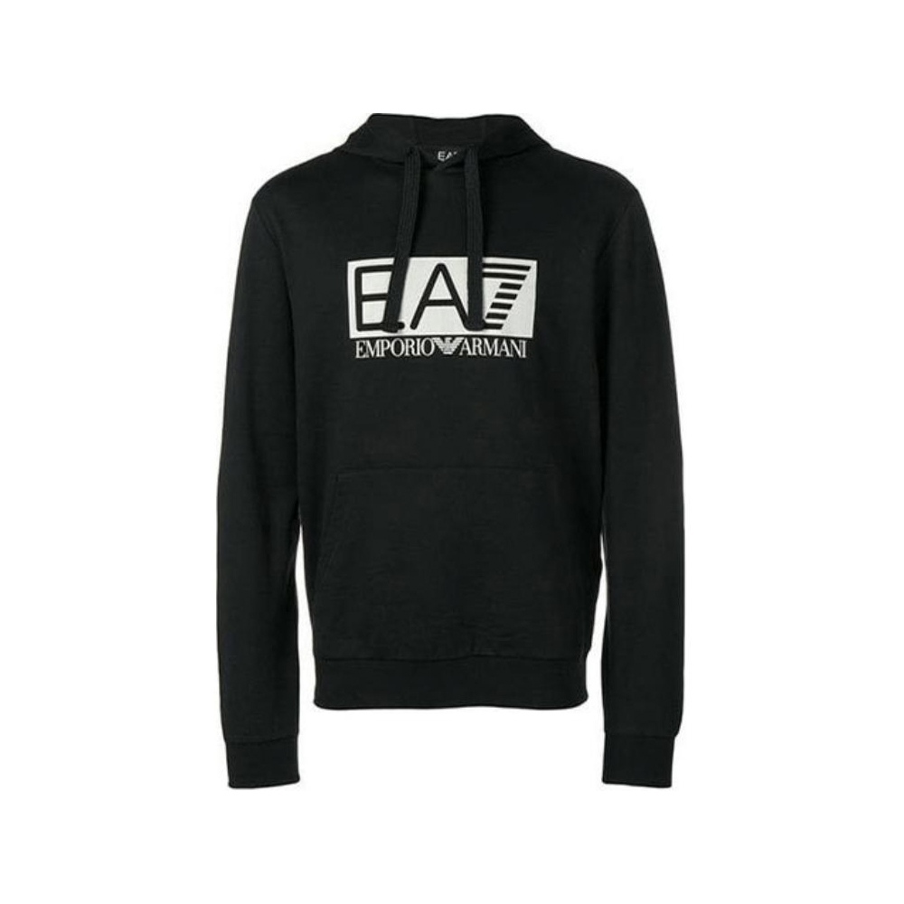 Emporio Armani EA7 Black Hoodie with Letter Print 3GPM62-J05Z-1200