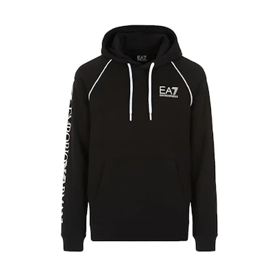 Emporio Armani EA7 Black Hoodie with Logo Design 6KPM74-PJ07Z-1200
