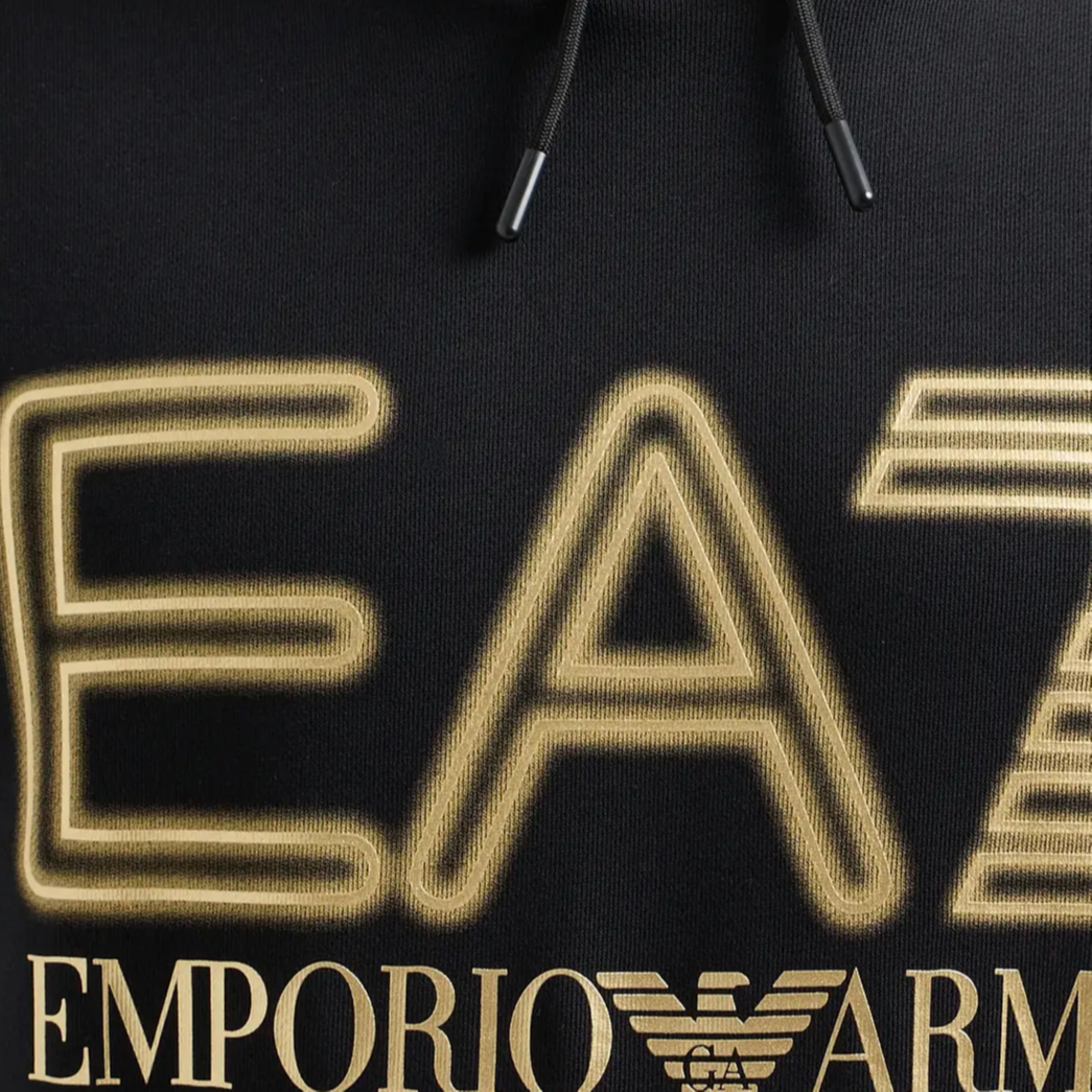 Details for Emporio Armani EA7 Hoodie Hitam dengan Logo - Baju Sejuk Lengan Panjang 3DPM64-PJSHZ-0208