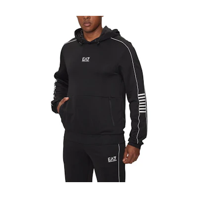 Emporio Armani EA7 Black Hoodie with Logo Print 6DPM06-PJ16Z-1200