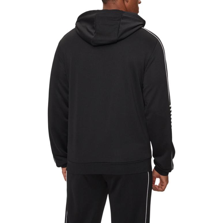 Lookbook Emporio Armani EA7 Hoodie Hitam dengan Cetakan Logo 6DPM06-PJ16Z-1200