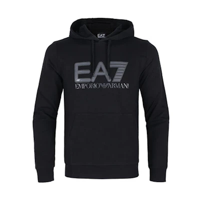 Emporio Armani EA7 Black Hoodie with Logo Print 6KPM62-PJ05Z-1200