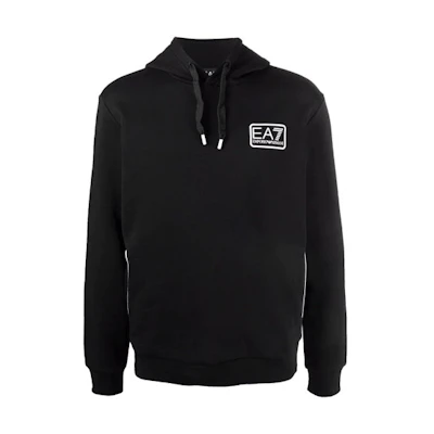Emporio Armani EA7 Black Hoodie with Logo Print 6KPM96-PJ07Z-1200