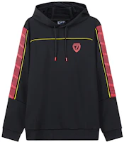 Emporio Armani EA7 Black Hoodie with Logo Print and Stripe Detail 6LPM85-PJJUZ-1200 Emporio Armani EA7 Black Hoodie with Logo Print and Stripe Detail 6LPM85-PJJUZ-1200