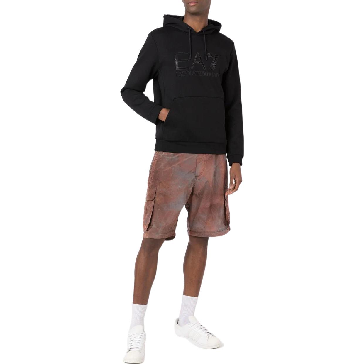 Lookbook Emporio Armani EA7 黑色連帽衫附標志印花及水鑽設計 3LPM91-PJARZ-1200