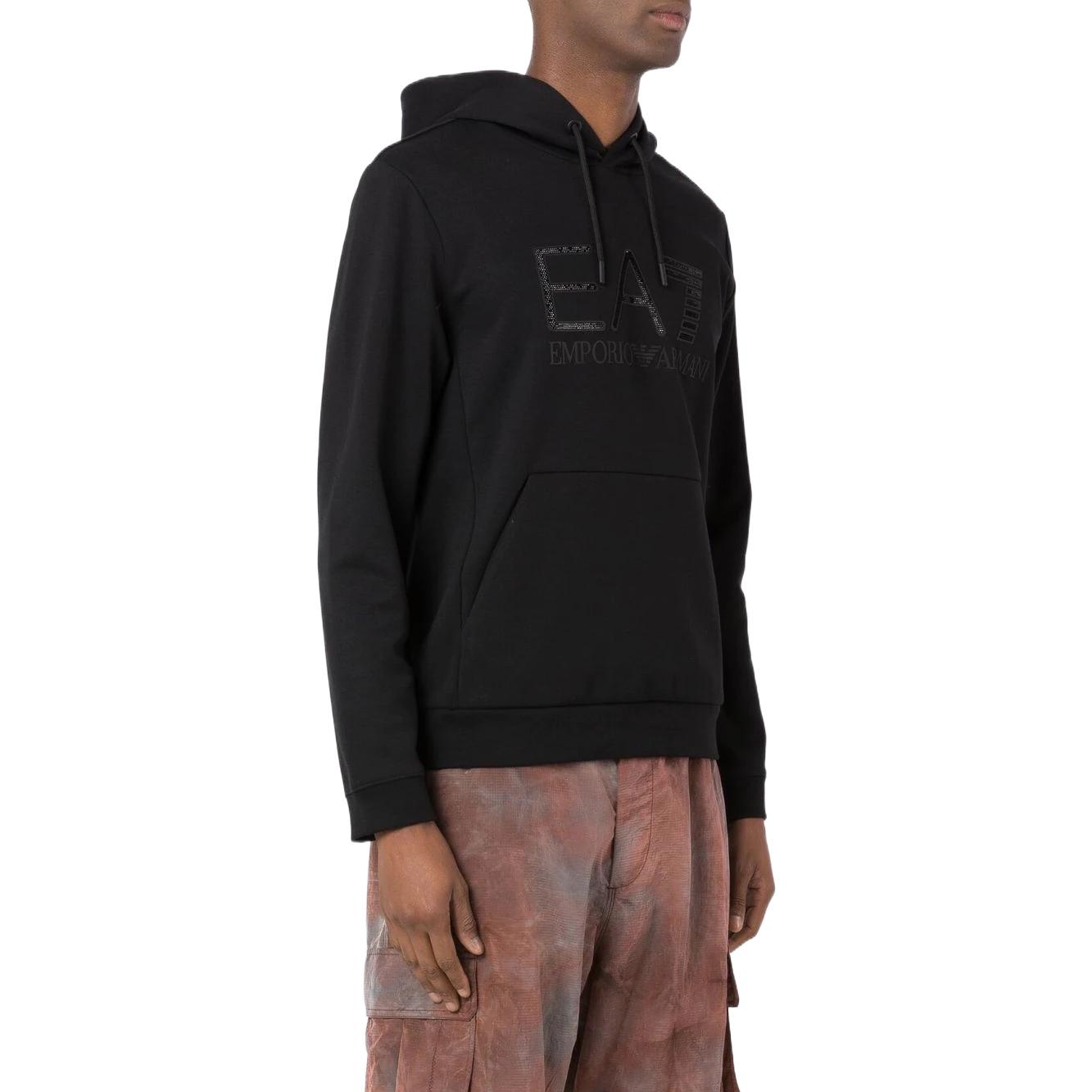 Purchase Emporio Armani EA7 黑色連帽衫附標志印花及水鑽設計 3LPM91-PJARZ-1200
