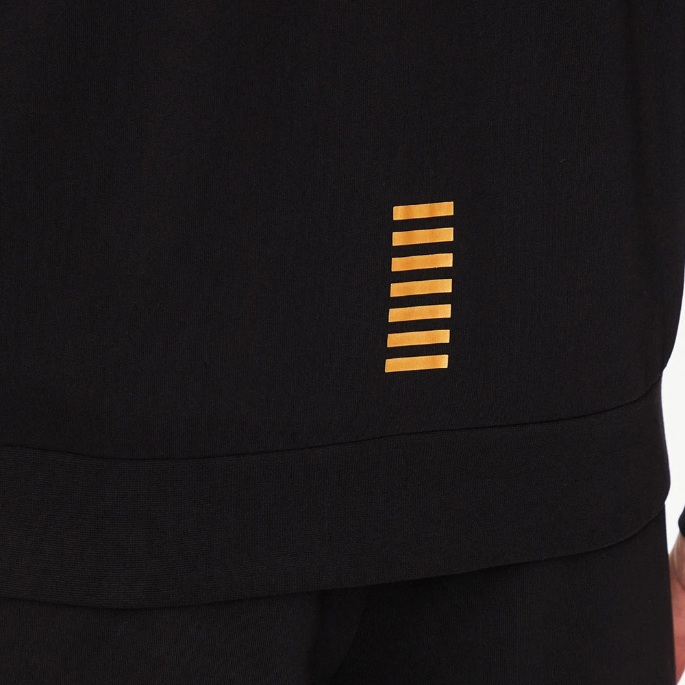 Sizing Emporio Armani EA7 Hoodie Hitam dengan Cetakan Logo dan Zip. 8NPM33-PJVRZ-0208