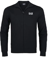 Emporio Armani EA7 Black Jacket with Logo Print and Stand Collar 8NPM01-PJ05Z-1200 Emporio Armani EA7 Black Jacket with Logo Print and Stand Collar 8NPM01-PJ05Z-1200