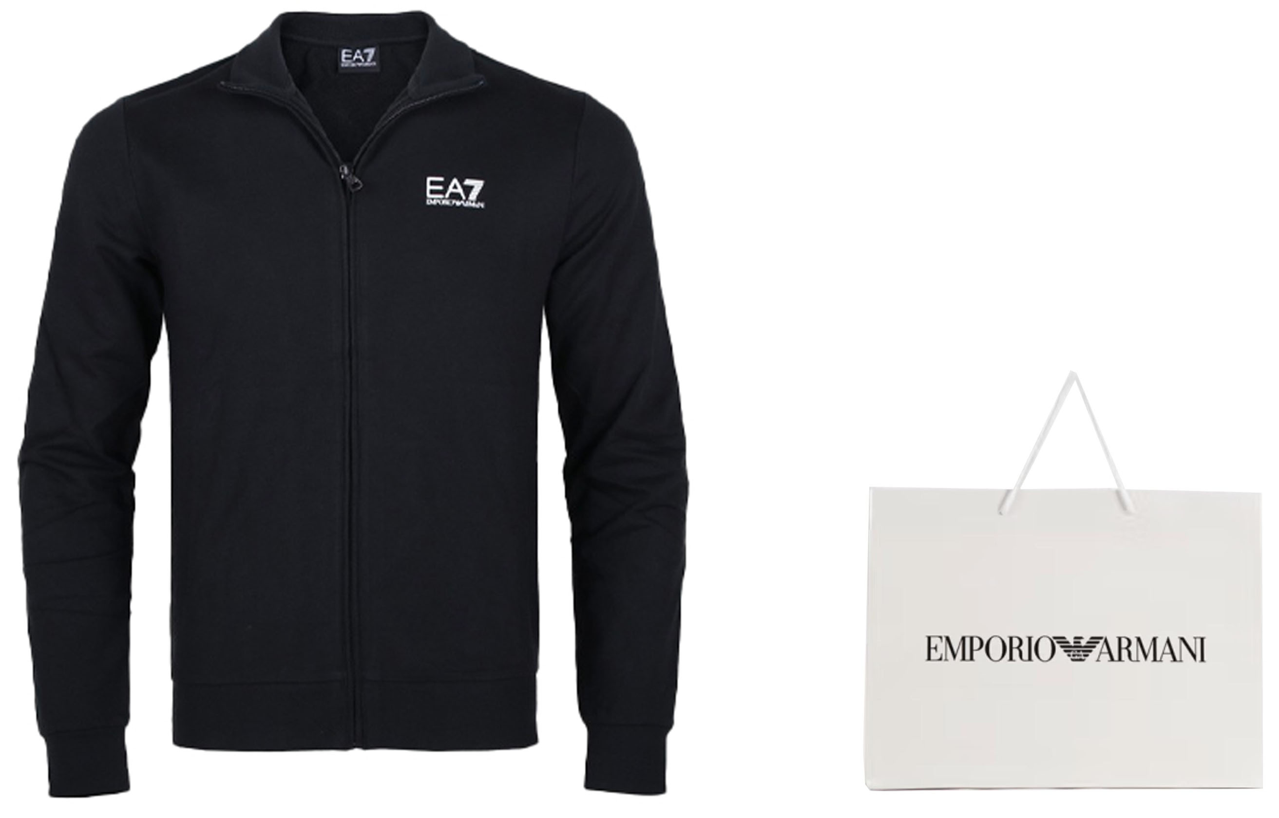 Emporio Armani EA7 Black Jacket with Logo Print and Stand Collar 8NPM01-PJ05Z-1200 圖 5