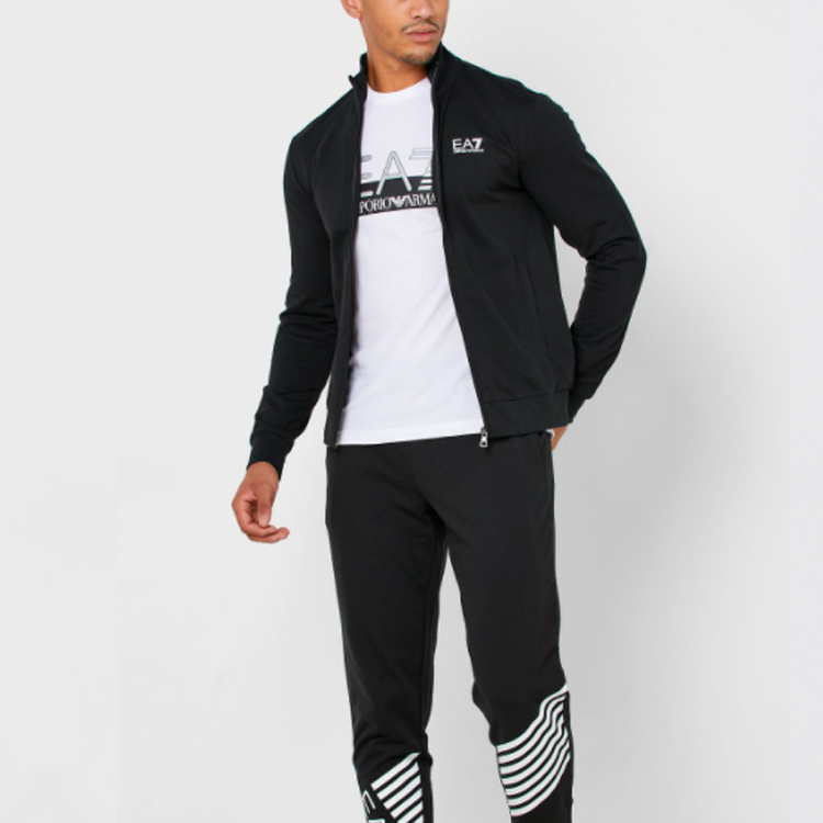 Emporio Armani EA7 Black Jacket with Logo Print and Stand Collar 8NPM01-PJ05Z-1200 圖 6