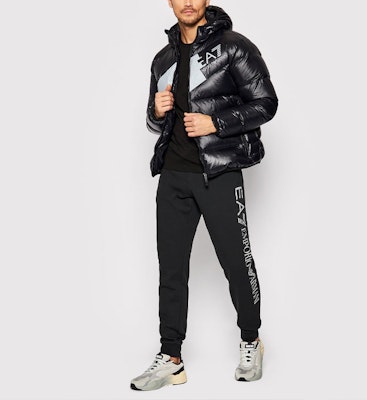 EMPORIO ARMANI EA7 Black Jogger Sweatpants with Alphanumeric Print 8NPPB5-PJ07Z-0204 Lookbook EMPORIO ARMANI EA7 Black Jogger Sweatpants with Alphanumeric Print 8NPPB5-PJ07Z-0204